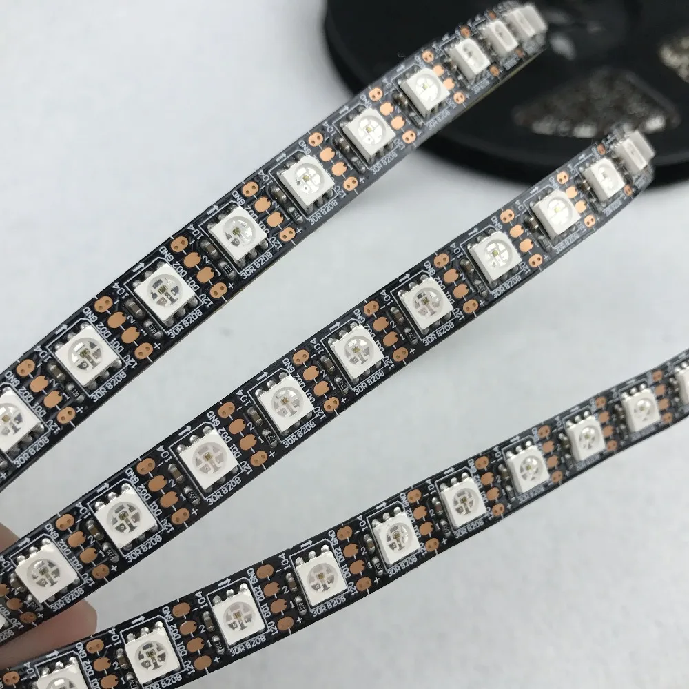 4 м/рулон GS8208 (похож на WS2811 WS2813)DC12V Адресуемая полноцветная RGB 5050 Светодиодная