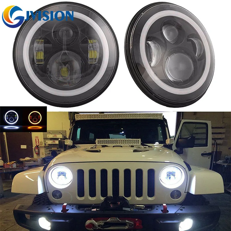 Налобный фонарь с проектором черный Головной кольцом ангела 7 дюймов лампа DRL