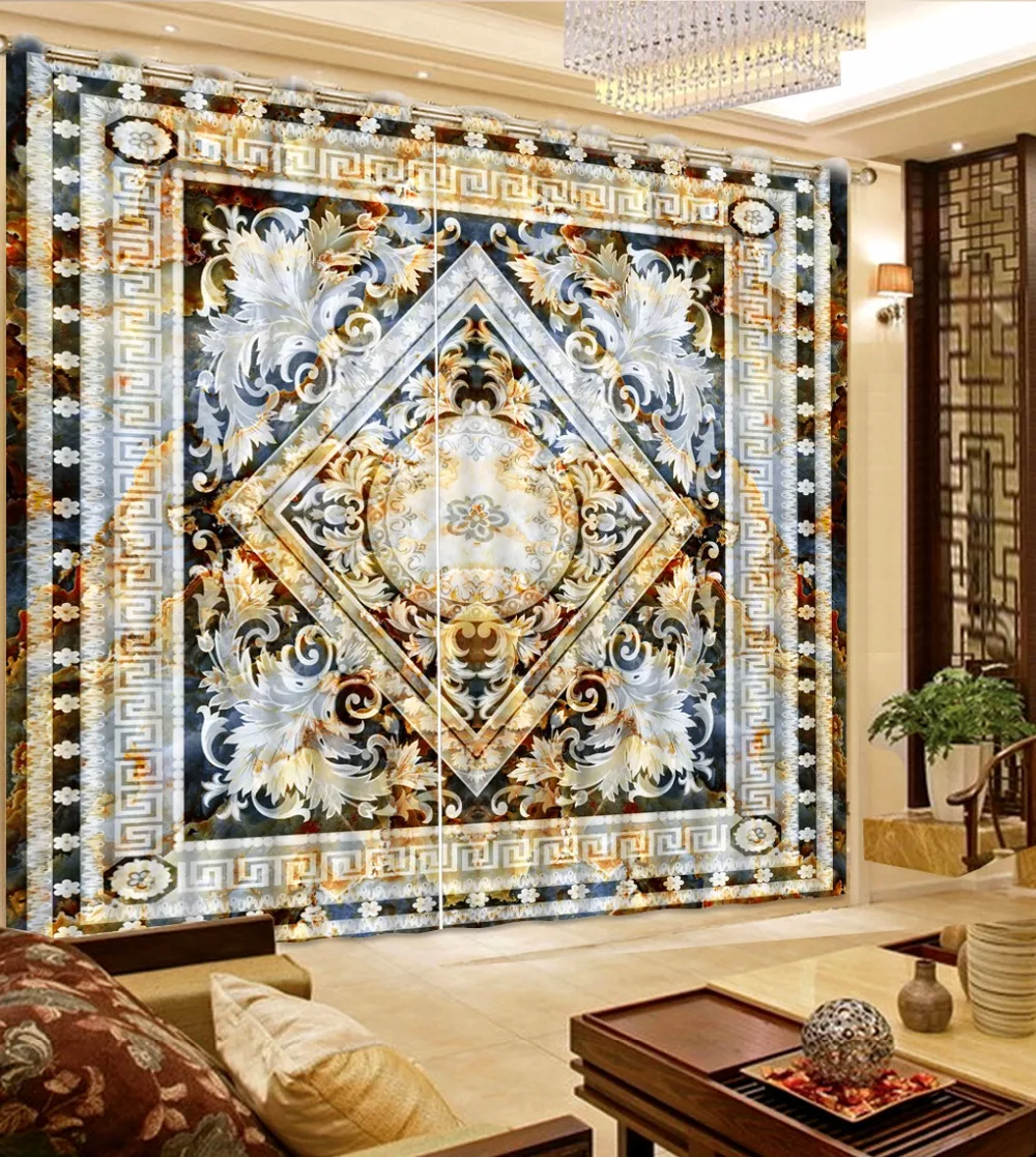 European Window Curtain Luxury 3D pattern For Living room Bedroom Drapes Cotinas Para Sale Custom any size | Дом и сад
