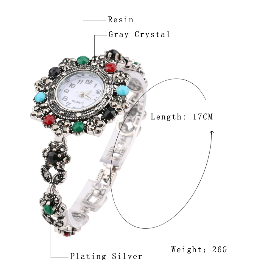 Изысканные декоративные часы в стиле ретро для женщин цветочные хрустальные