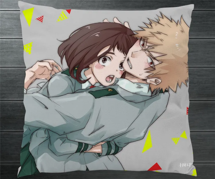 Чехол с двумя боковыми подушками My Hero Академия bakugou katsuki очако урарака 40x40 см