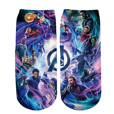 Носки с героями комиксов Marvel, Мстителей, комиксов, героев из мультфильма «Железный Капитан Америка», Теплые повседневные носки до колена с противоскользящей прострочкой - Цвет: 11