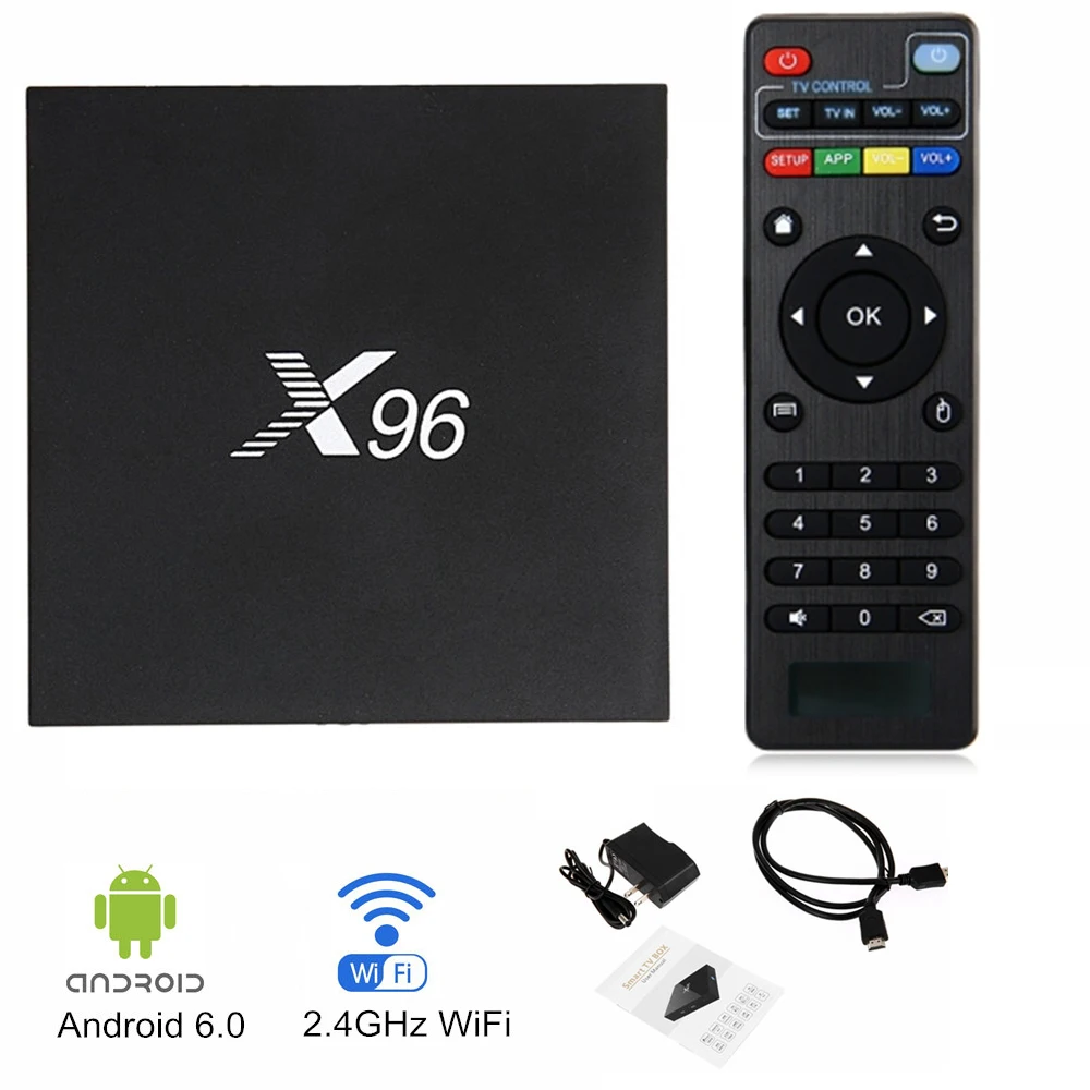 X96 Android 6 0 ТВ приставка 2G/16G Amlogic S905X Смарт четырехъядерный KDi 16 1 Full HD загруженный 4K