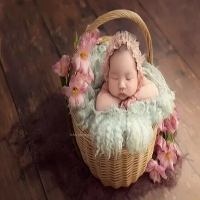Льняные детские одеяла для фотосъемки реквизит новорожденных льняная корзина