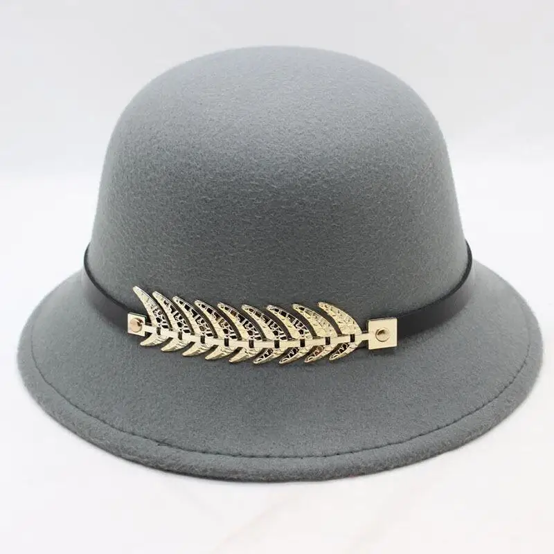 New 9 Colours Winter Autumn Imitation Woolen Fedoras Cap Basin of Dome Woolen Cloth Hat Female Cloth Basin Cap Fedora