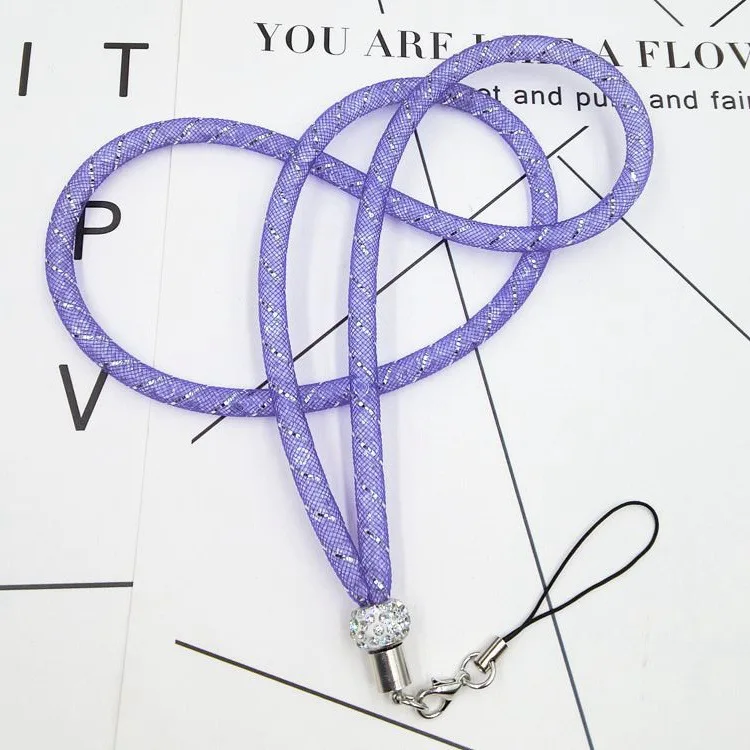 dark purple Для девочек ключ наручные шнурки ID Badge Держатели мобильный телефон шейные платки цепи - Цвет: dark purple