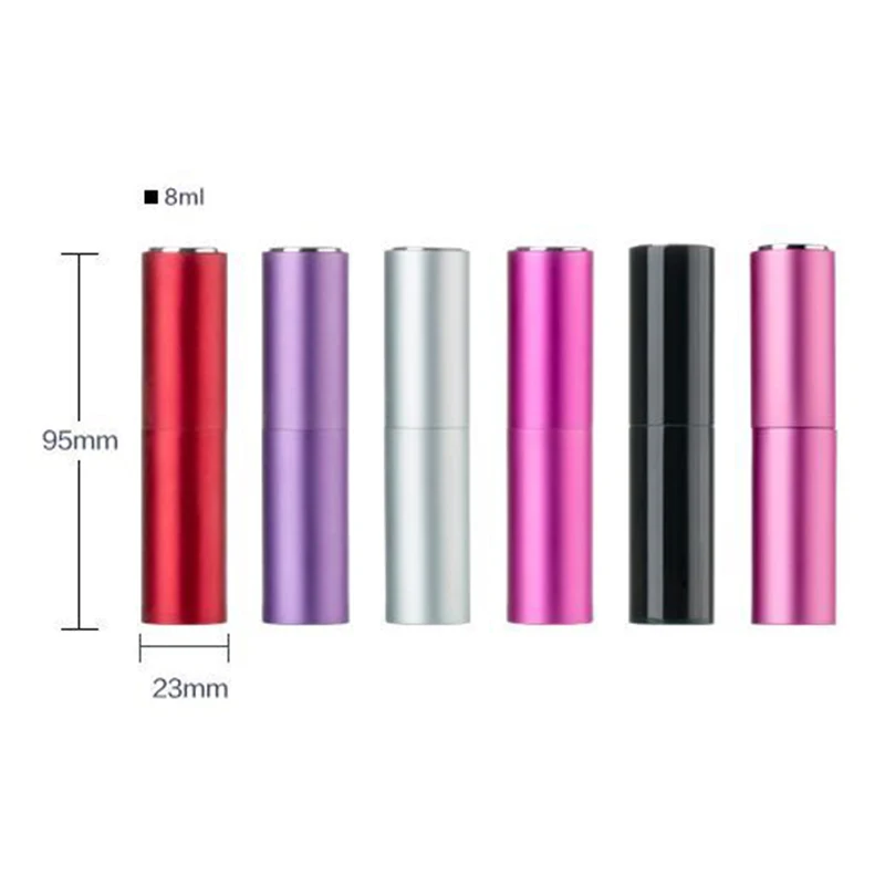 8ml10ml15ml20ml металлический алюминиевый флакон для духов, косметический флакон с распылителем, портативная пустая бутылка для путешествий, стекло с вкладышем - Цвет: Silver 8ml