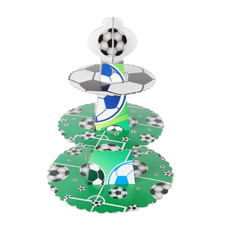 1set cake stand 3-х уровневая подставка для кекса упаковочных материалов, Футбол вечерние Товары для детей Baby Shower День рождения Декорации Дети пользу - Цвет: 1set cake stand