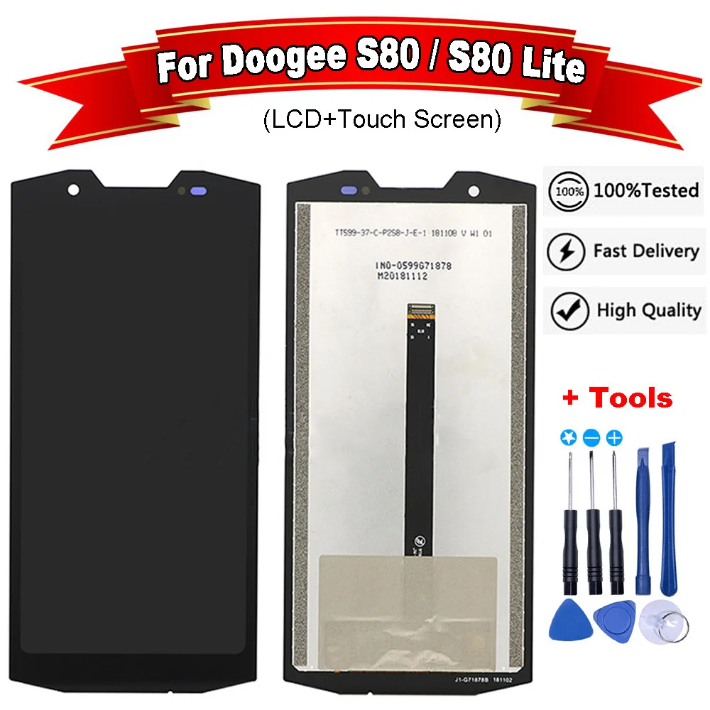 Для 5 99 дюймового ЖК дисплея Doogee S80 Lite + сенсорный экран 100% протестированный