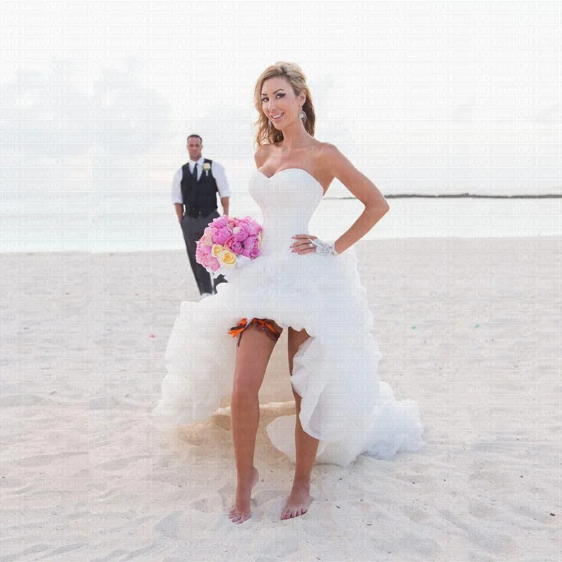 Beach Vestido De Noiva High Low Ruffles Wedding Dress 2019 Party Gowns Lace Robe Mariee | Свадьбы и торжества