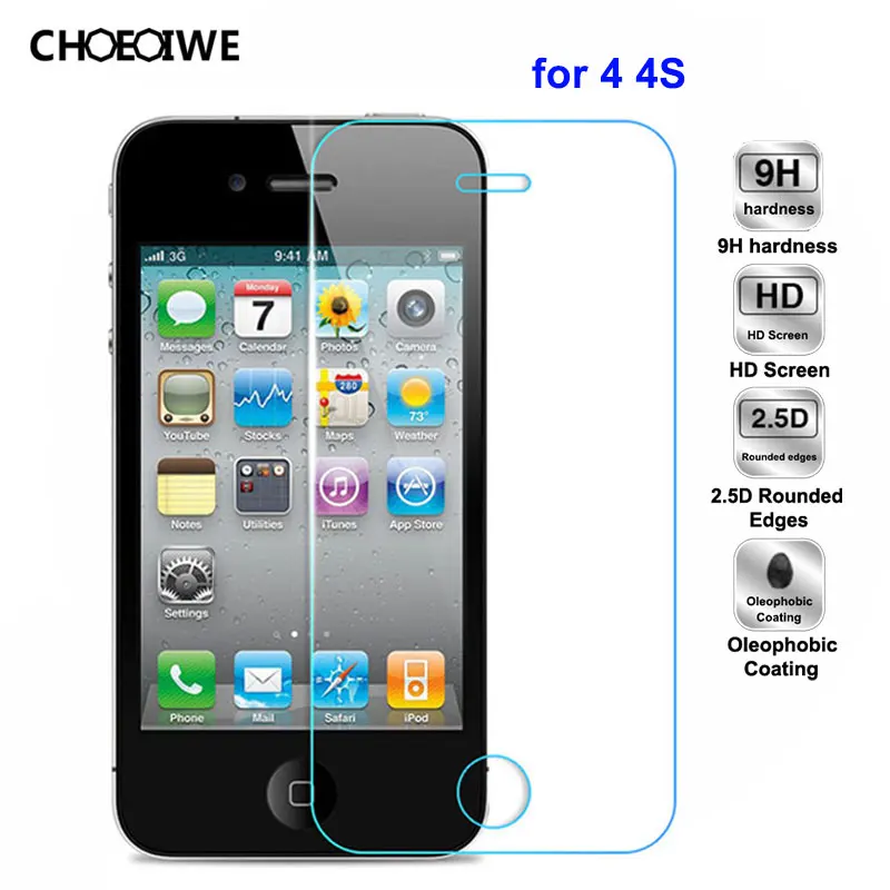 Защитные пленки для Iphone 4 4s взрывозащищенные 9H экрана iPhone 4S пленка из закаленного