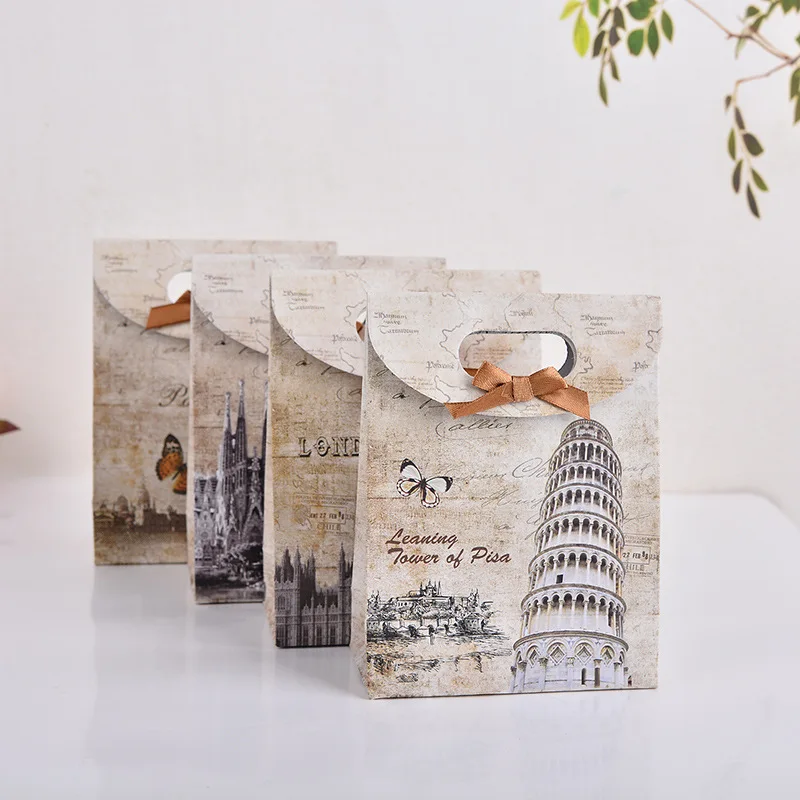 5 шт./лот Лондон Париж Пизанская башня Испания подарочный бумажный пакет на новый