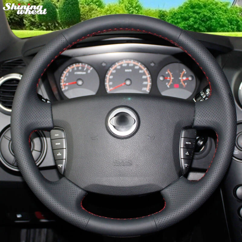 Чехол на руль BANNIS для Ssangyong Actyon Kyron черный кожаный чехол ручной работы|Чехлы руль| |