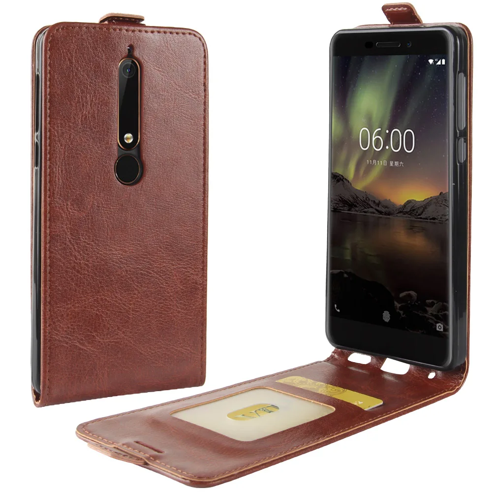 Чехол для телефона Nokia 6 2018 откидная задняя крышка из искусственной кожи