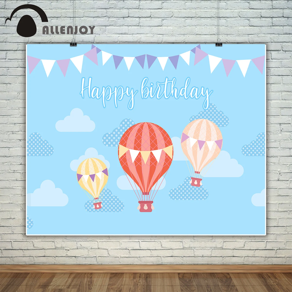 Фон для фотосъемки детей Allenjoy голубое небо облако баннер воздушный шар фон дня