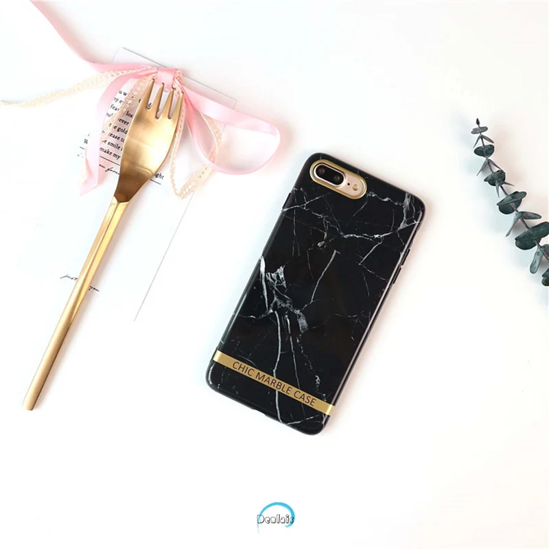 Новая мода трещина Мрамор камень телефон сумка чехол для iPhone 7 с 4.7 дюйма золотая