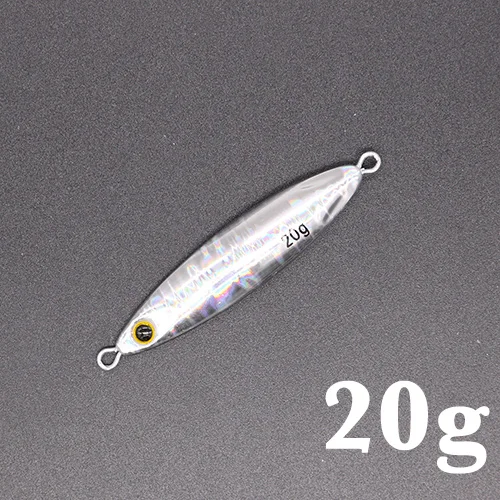 20g-Silver Casfun медленная приманка для джига на суше, медленная блесна, литая широкая микро приманка для джигинга, светящаяся приманка Leurre Peche, 1 шт., 10 г, 15 г, 20 г, 30 г, 40 г, 60 г - Цвет: 20g-Silver