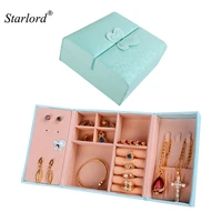 starlord jewelry box small portable pu leather travel redpink organizer display storage case for rings earring necklace ob103