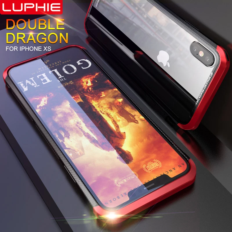 Чехлы Luphie для iPhone XS MAX XR Роскошный Алюминиевый металлический бампер + Гибридный