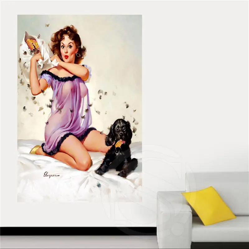 Классическая модная пользовательская булавка девушка холст ткань фотография