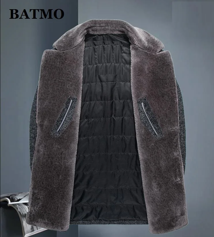BATMO, Новое поступление, зимнее шерстяное толстое пальто высокого качества для мужчин, мужские серые шерстяные куртки, большие размеры, M-4XL, AL41
