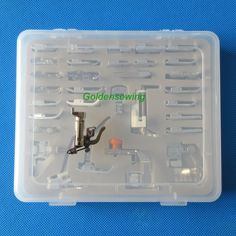 Пластиковая коробка 34 шт прижимной лапки для Bernina старого стиля 640 2 642 644 700