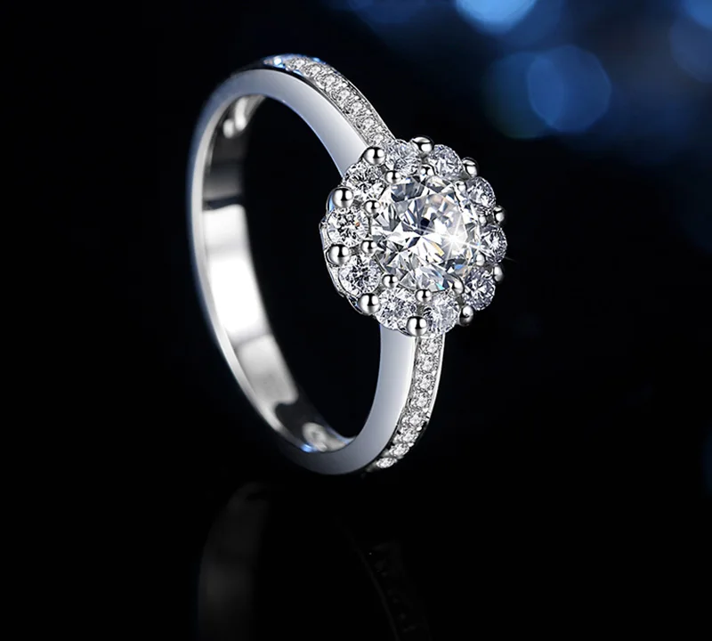 100% 18K 750Au золото Moissanite бриллиантовое кольцо D Цвет VVS с национальным сертификатом MO