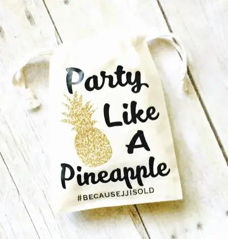 

custom pineapple wedding Bachelorette jewelry favor muslin gifts Bags bridal shower Party first aid Hangover Kits