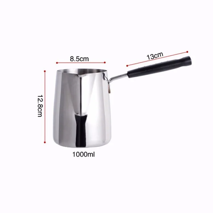350ml Европейский горшок Moka с длинной ручкой, 304 нержавеющая сталь, кофейник, сливочное масло, пробивной горшок, Европейский доильный кувшин, французский пресс - Цвет: 350ml