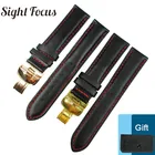 Кожаный ремешок 19 мм, 20 мм, с красной строчкой для часов Victorinox Tissot 1853 T41 T17 T063 T065 PRC200, ремешок для наручных часов серии Starfish