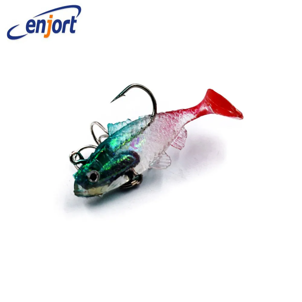 Enjort 2 шт./упак. 5 см/8 г 3D глаза свинцовые мягкие рыболовные приманки с Т образным