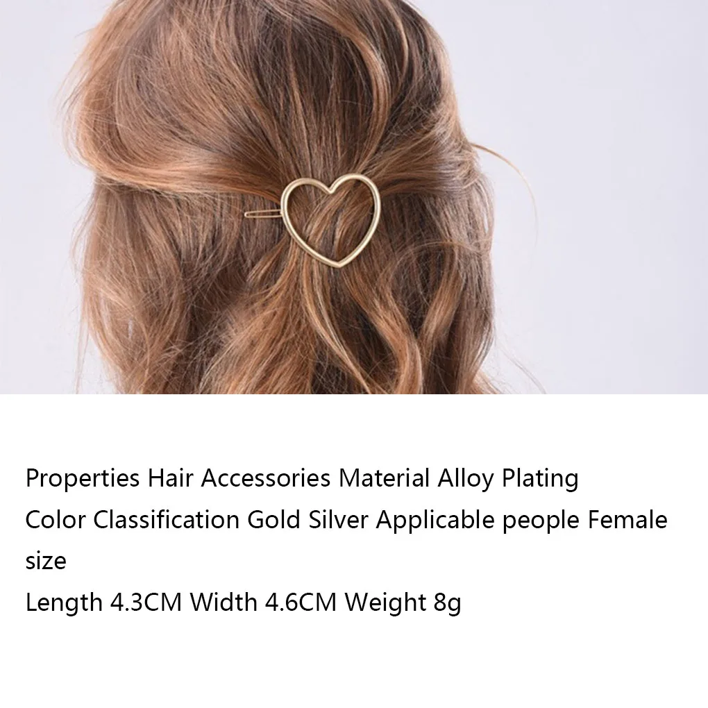 

4pcs Hollow Heart Shape Hairpins Barrettes Women Alloy Headwear Hair clips Girls Headdress