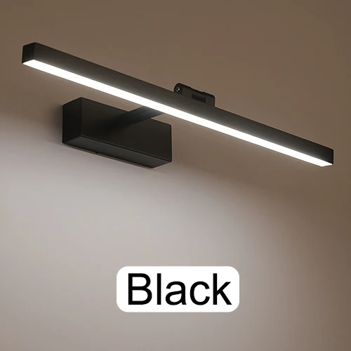 black ECOBRT Modern Led bathroom vanity Lights Indoor Mirror Wall Picture Lights in bedroom Black makeup Display Wall Lamps Sconces - Цвет абажура: black