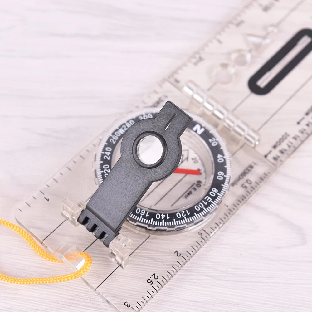 

2019 New Folding Compass Multifunctional Outdoor Hiking Camping Baseplate Compass Travel Baseplate Ruler Compass Map Ruler