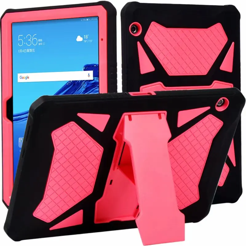 Чехол для huawei M5 Lite 10 Heavy Duty Shockpoof чехол Kickstand для huawei MediaPad M5 Lite 10 10,1 ''BAH2-W19/L09/W09+ подставка для ручек - Цвет: Черный