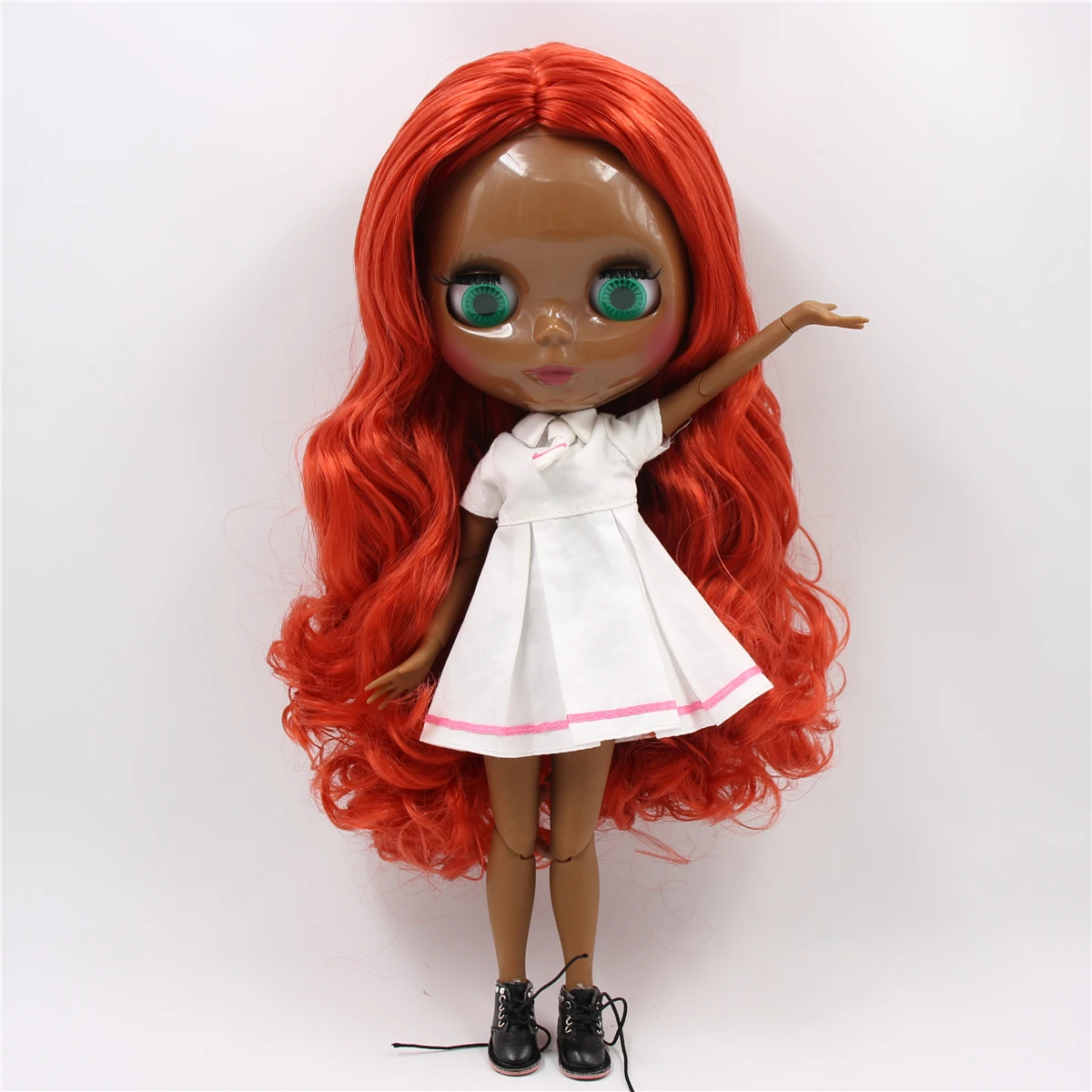 Ледяная кукла DBS Blyth 1/6 BJD для суставов тела красные волосы темная кожа матовое