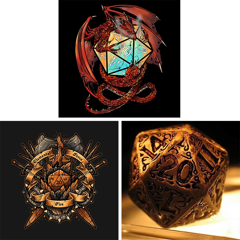 5D алмазная вышивка сделай сам полная игральные кости D20 и драконы элементная сила