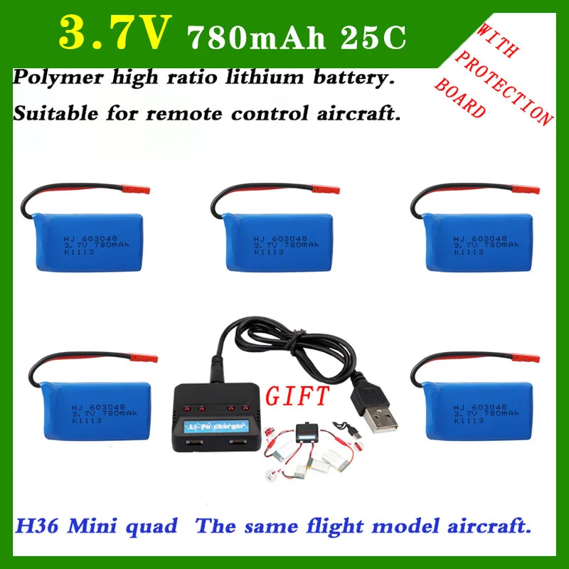 5 шт. 3 7 в 780 мАч 25C RC Lipo аккумулятор для E55 Udi U816 U830 F180 FY530 вертолет с дистанционным