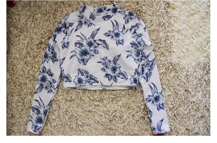 Комплект бикини с длинными рукавами Танкини шортами женский купальник цветочным