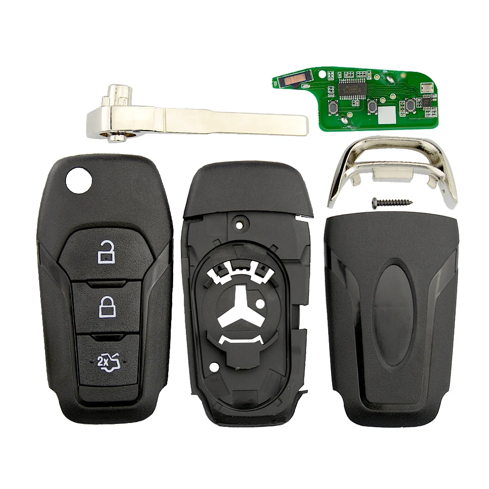 OkeyTech для Ford Key FSK 433 МГц с чипом ID49 3 кнопки сменный складной дистанционный ключ Mondeo
