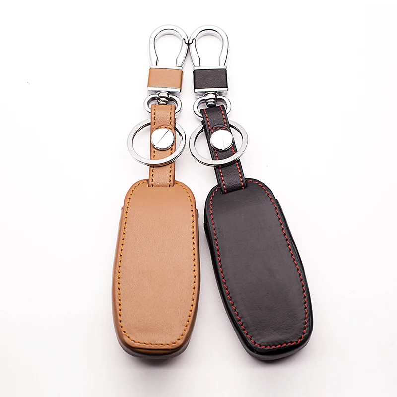 Genuine Leather Key Chain Case Cover For Ford Focus 2 3 4 MK2 MK3 MK4 Fiesta Fusion Mondeo Ecosport Kuga Edge car key cover | Автомобили и