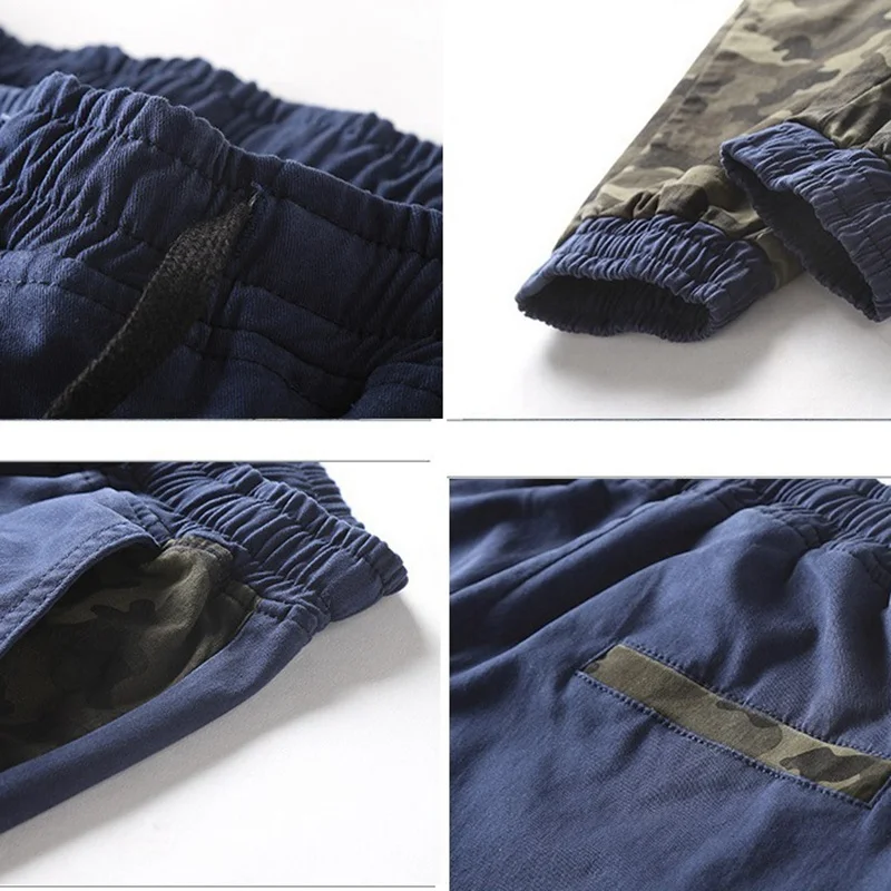 Мужские камуфляжные шаровары стильные эластичные штаны темно синего цвета