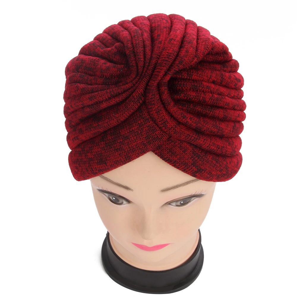 Женская шапка тюрбан FOXMOTHER темно красная черная зимняя 2018|hat women winter|turban hathat |