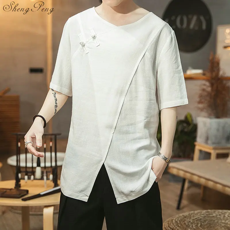 Traditional Chinese Clothing For Men Asian Clothes Tang Suit Cotton Shirt Men'S Tunic Kung Fu G183 | Тематическая одежда и
