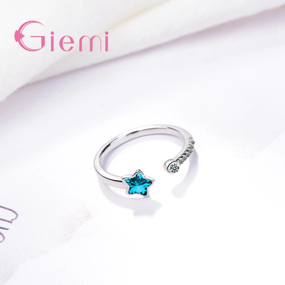 Супер блестящие синие Звезды Кубический Цирконий оригинальные фотосеребряные