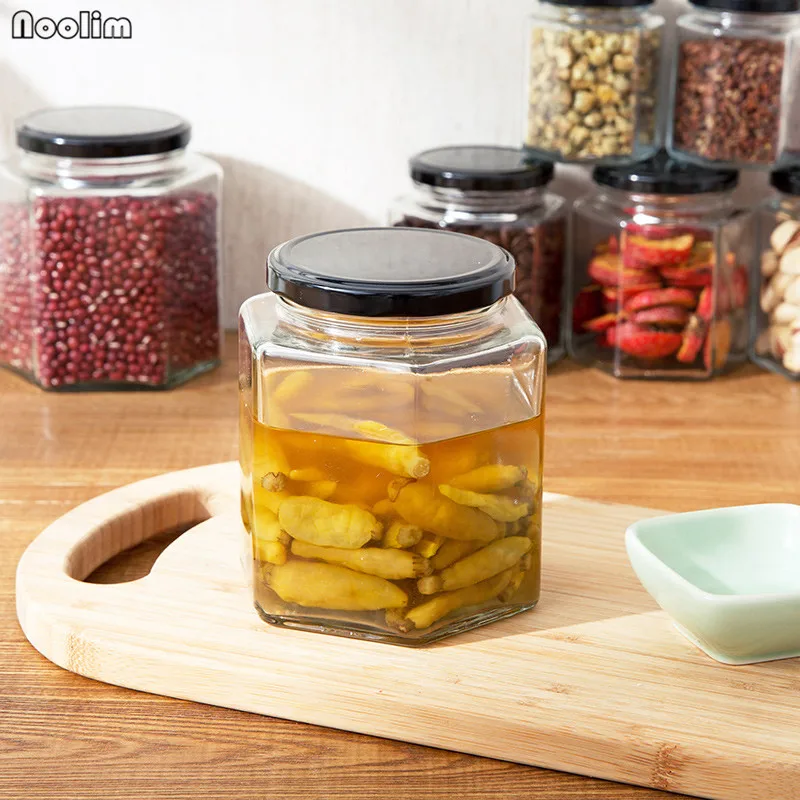 NOOLIM большая стеклянная герметичная банка прозрачная бутылка резервуары для