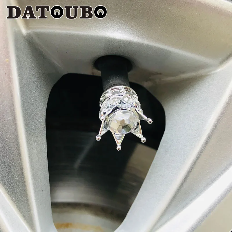 DATOUBO 16 шт. Новое поступление Серебряная корона розовые белые алмазные колпачки для автомобильных шин хрустальные колпачки вентиля шины для велосипедного колеса Колпачок для пылеудалителя