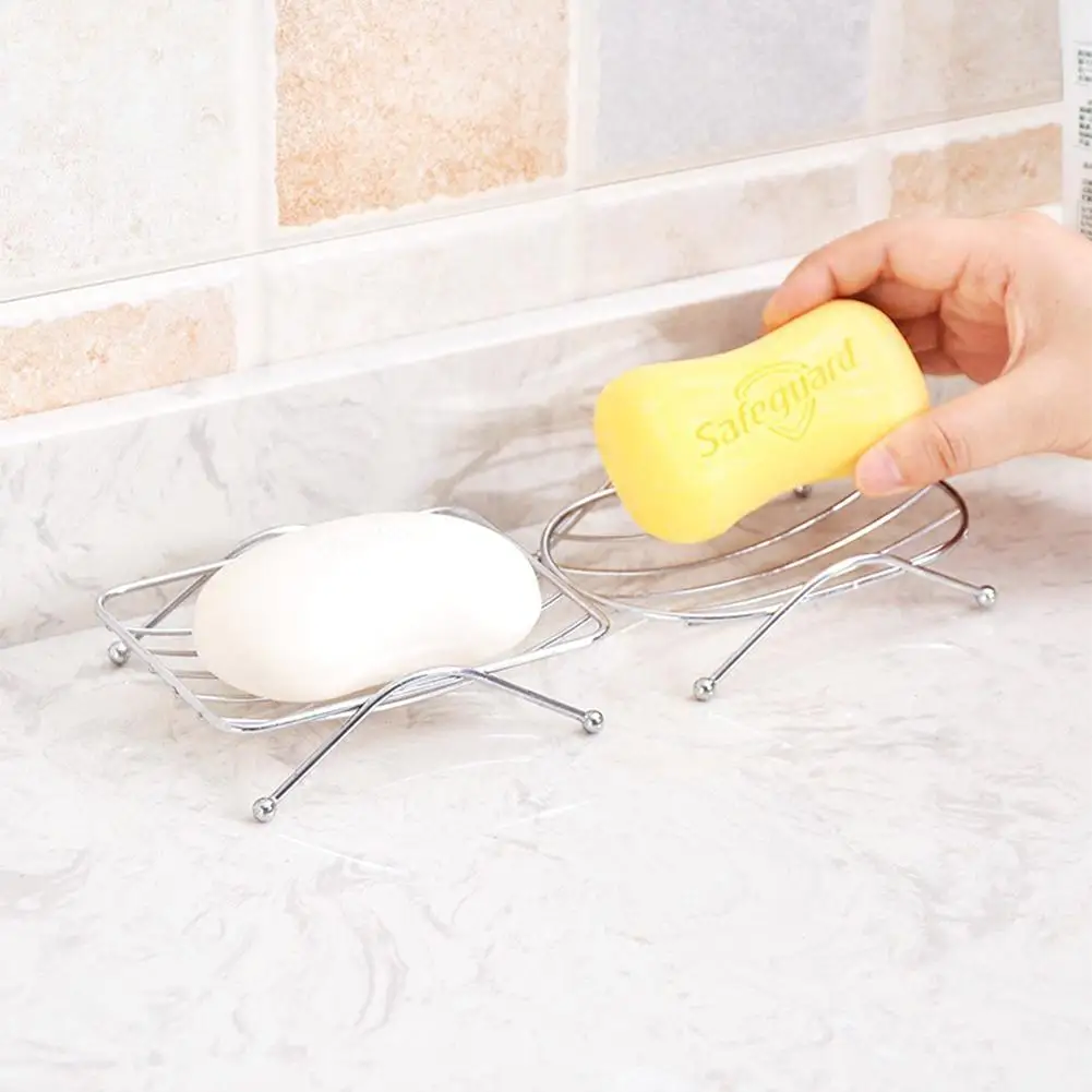 None Bathroom Soap Holder Stainless Steel Soap Box Drain Design Stylish Soap Dish Storage Rack Bathroom Decoration Bath Shower