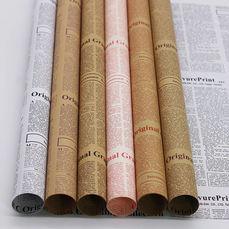 40 шт утолщенная крафт-английская газета флорист упаковочные материалы
