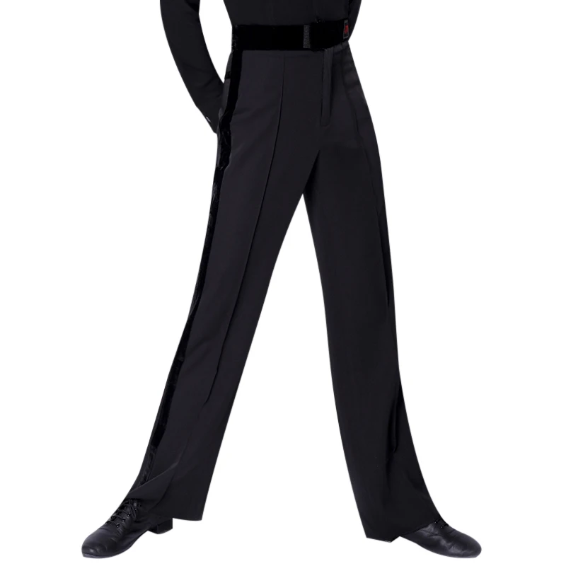 Мужские брюки для латиноамериканских танцев черные мужчин Чача Румба